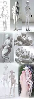 Шарнирные куклы в смешанной технике