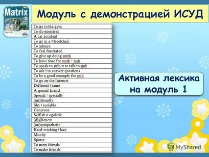 Лексика модуля