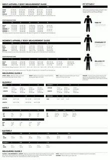 The north face размерная сетка