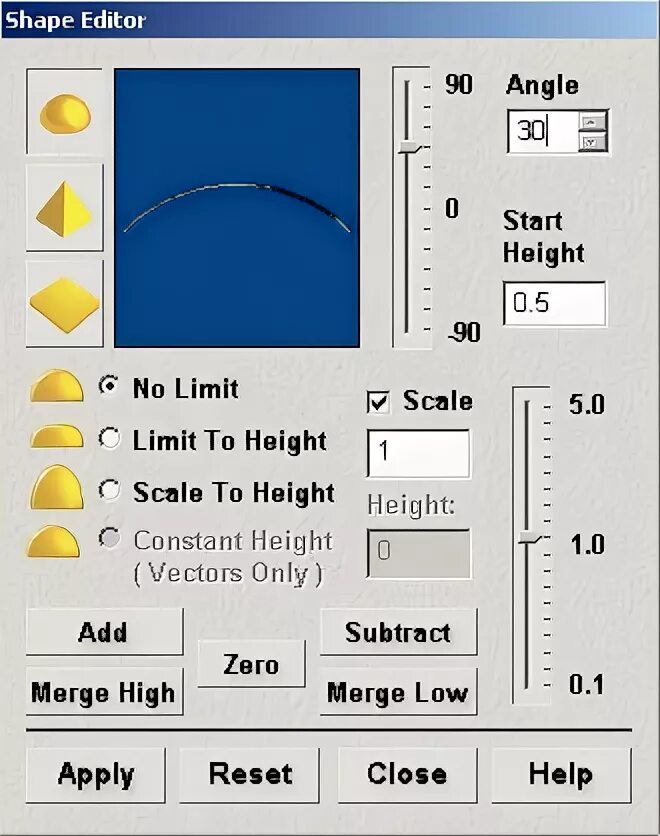 Shape editor
