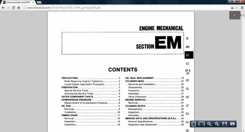 Nissan service manual