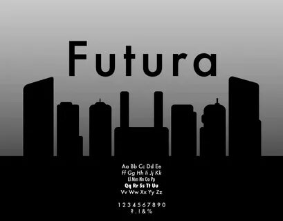 Шрифтом futura