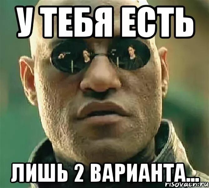 Есть второй вариант. Варианты мем. у тебя нет выбора мем. мем два варианта. у тебя есть выбор мем.