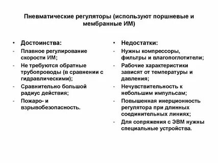 Виды регуляторов