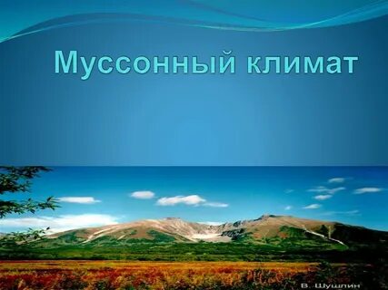 Муссонная область умеренного пояса