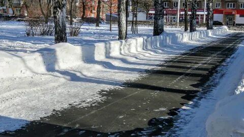Снег тротуар