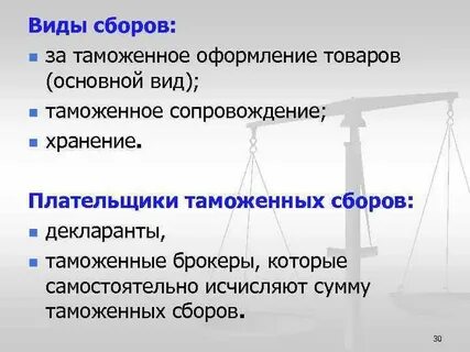 Виды таможенных сборов установлены