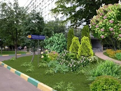 Озеленение территории проводится
