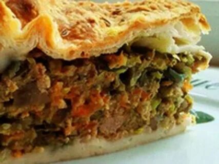 Пирог с фаршем и капустой в духовке