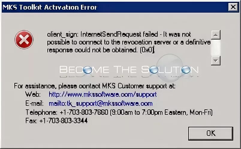 Internal client error