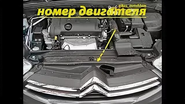 Где находится номер двигателя на ситроен с4