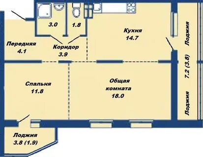 Двухкомнатная квартира в новосибирске