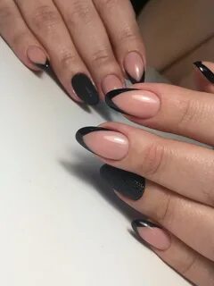 Черный френч на миндальной форме с дизайном
