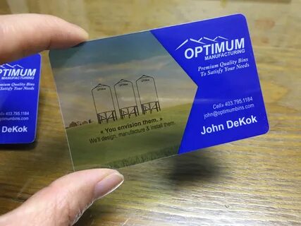 Clear plastic card