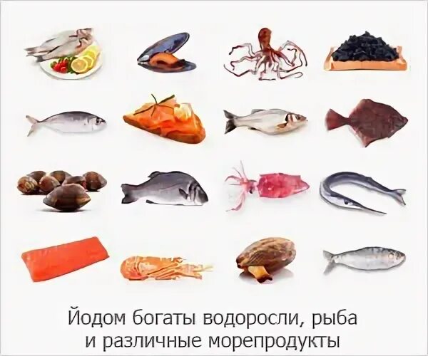 Продукты содержащие много йода