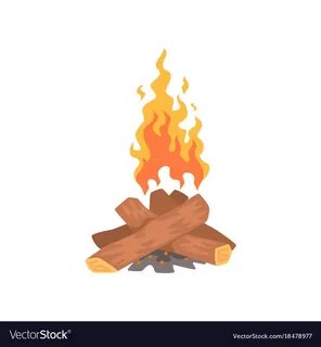 Bonfire camping fire cartoon Royalty Free Vector Image
