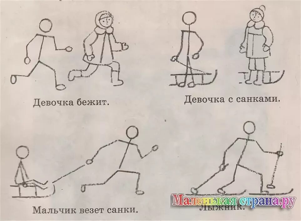 рисование человека в движении старшая группа