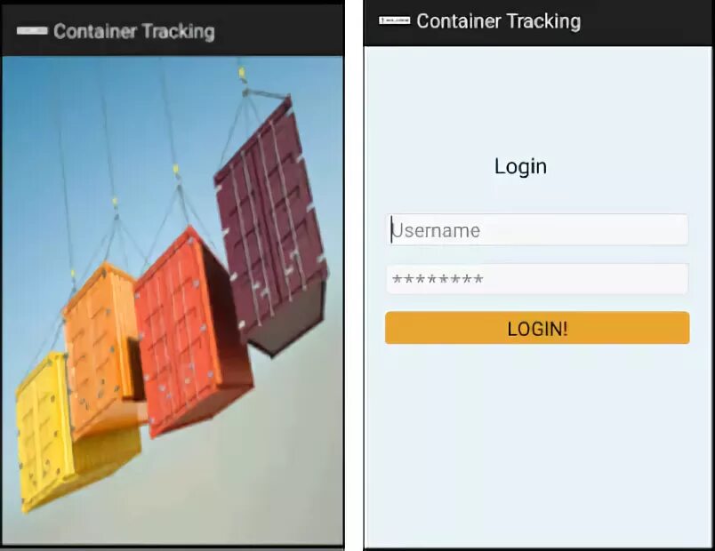 Container tracking track. Container tracking track