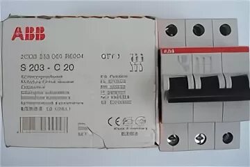 Автоматический выключатель s203 6ка. ABB s203 c20.