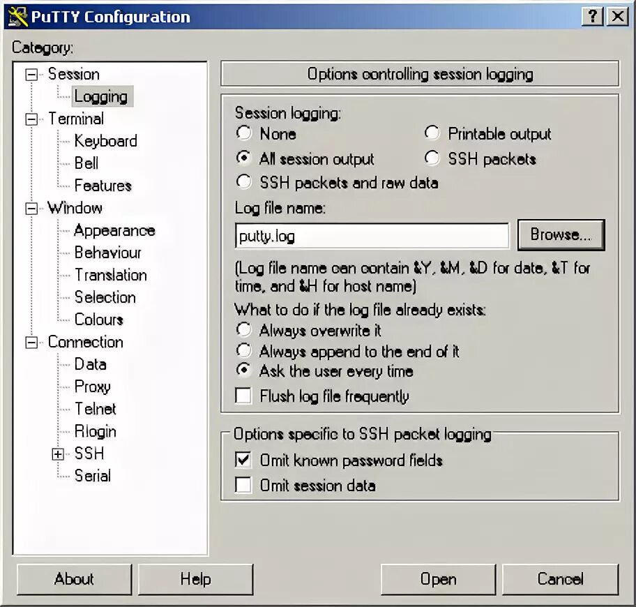 Logging configuration