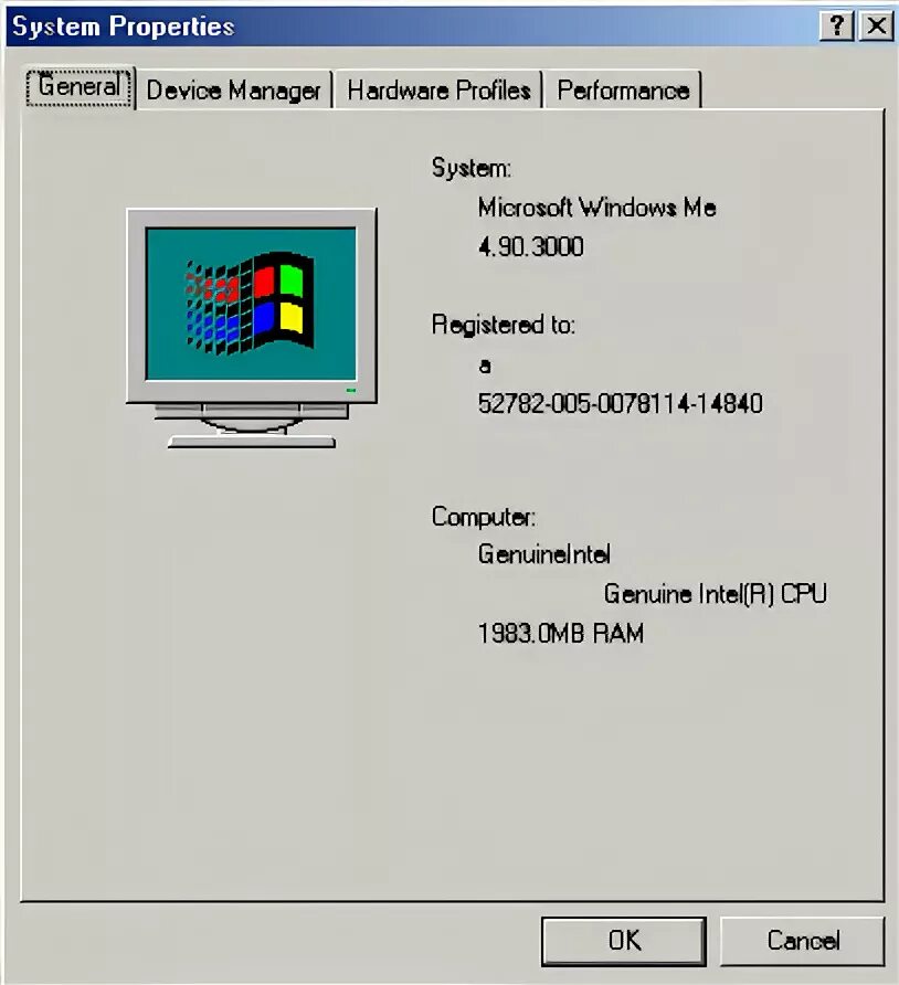 Family model stepping. Windows NT 2000. Windows 2000 sp4. Операционная система Windows 9x. Компьютер Windows 98.