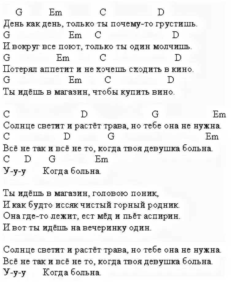 аккорды для гитары. цой твоя девушка больна текст. когда твоя девушка больна. когда твой друг в крови ноты для фортепиано. табы когда твоя девушка.