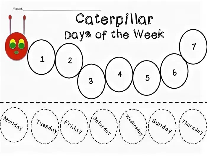 Days of the week worksheets for kids. Гусеница задания для детей. Days of the week. Гусеница задания для малышей. Days of the week задания.