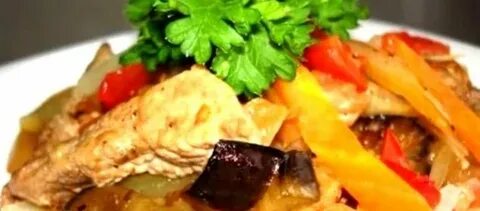 Соте из баклажан с мясом