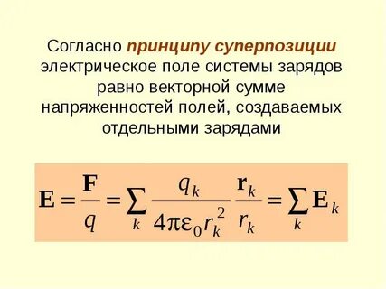 Закон кулона принцип суперпозиции электрических полей