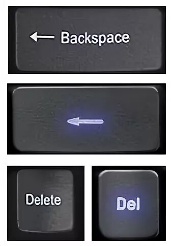 Общее и различие клавиш delete и backspace