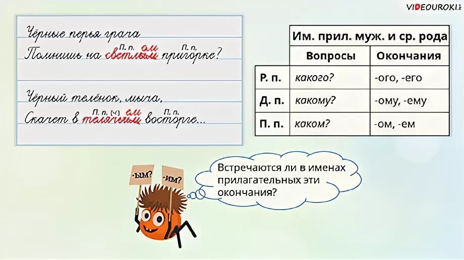 Прилагательное мужской род творительный падеж