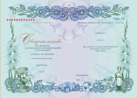 Заполнение свидетельства об обучении