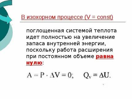 При изохорном охлаждении внутренняя энергия газа