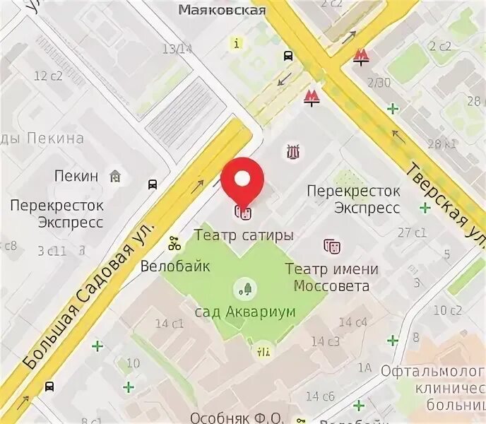 Театр сатиры адрес на карте