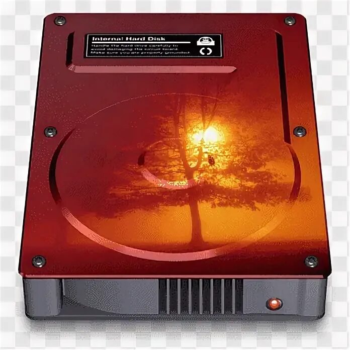 Red hard Disk icon. SSD icon. Internal red