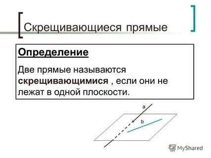 Какие прямые называются скрещивающимися
