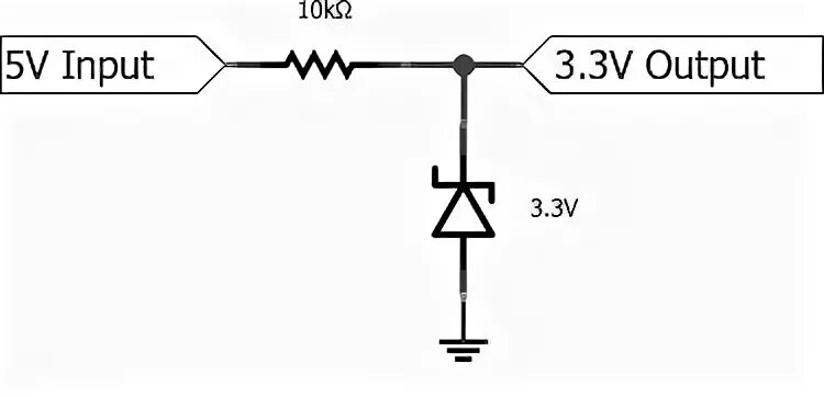 Напряжение 3.3 вольт. Стабилитрон 5в схема. Стабилизатор на стабилитроне 3.3 вольта. Понижение напряжения резистором с 5в до 3в. Стабилитрон с 5 на 3 вольта схема.