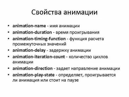 Css animation свойства