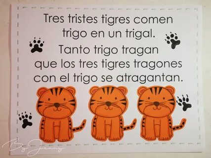 Trabalenguas De Los Tres Tristes Tigres - Dejuve.