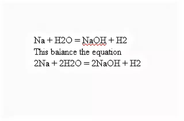 Na h20 уравнение
