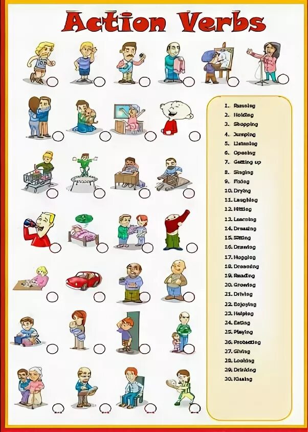 Verbs Worksheets. Verbs exercises for Kids. Задания на глаголы действия в английском. Action verbs exercises for Kids. Common actions