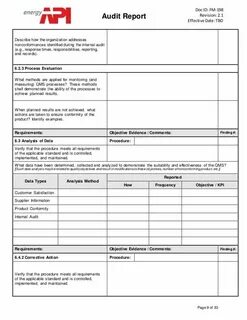 Reporting audit