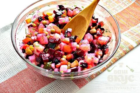Винегрет с горошком и огурцом