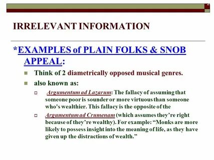 Relevant information