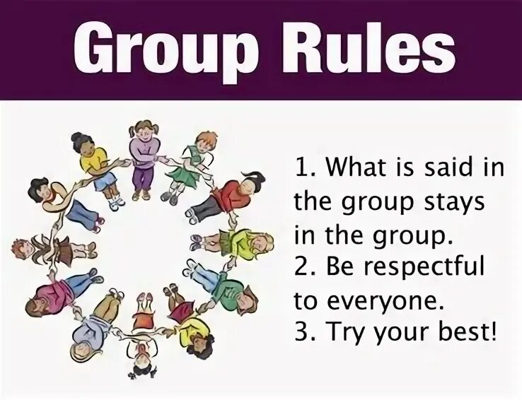 Rules of working in Groups. Rules of teamwork. The Rules группа. Be respectful to everyone картинка для детей.