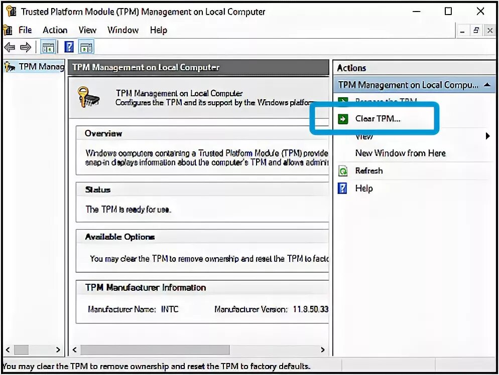 Clear tpm. Intel trusted platform Module драйвер. Windows trusted platform Module (TPM) Management.