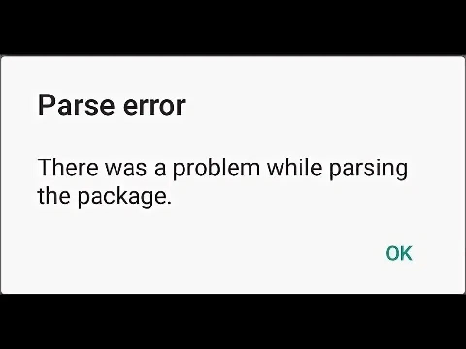 While parsing. There was a problem while parsing the package.