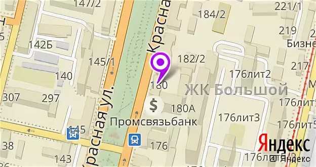Карта краснодара красная