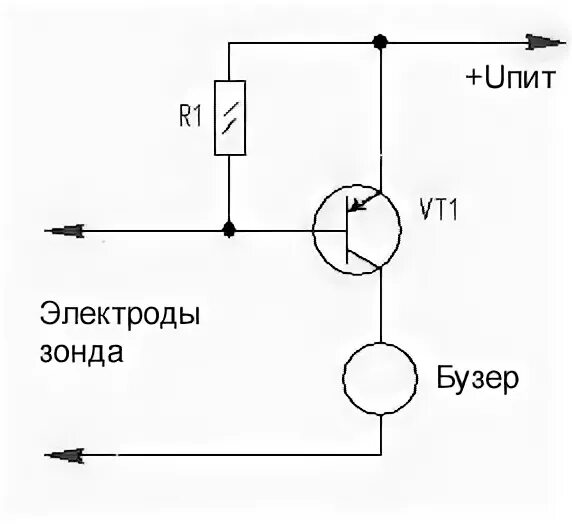 Схема датчика протечки воды Датчик воды для дачи