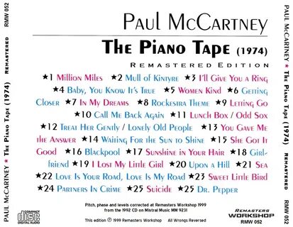 Paul McCartney 'The Piano Tape (Remastered Edition)' Paul McCartn...